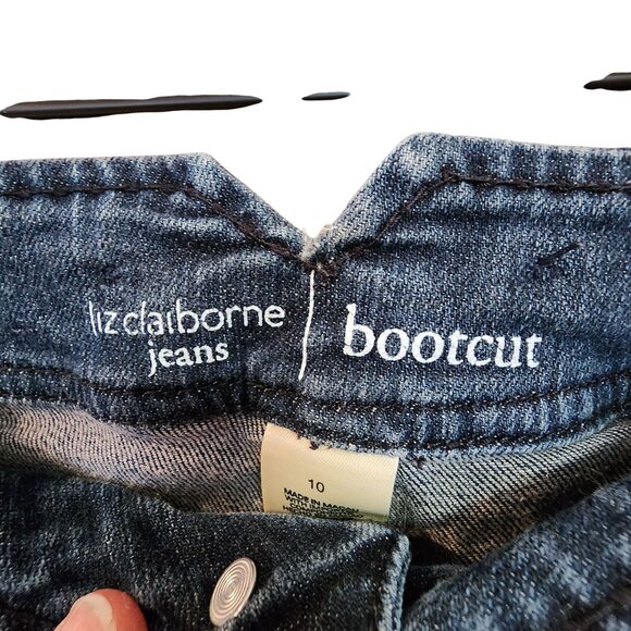 Liz Claiborne Womens Bootcut Jeans Size 10 Blue Denim Mid Rise Stretch Casual Pa - Picture 3 of 3